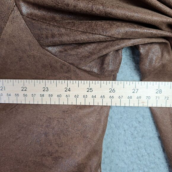 C Est 1946 Faux Suede Waterfall Drape Open  Jacket Brown Plus 22 24 Boho Layer - Picture 10 of 13
